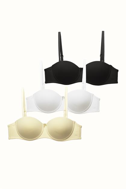 3-Pack Push Up Straples Knitted Bra C37055