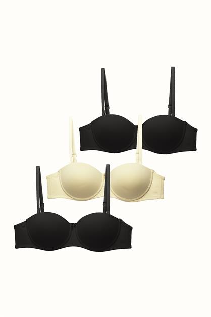 3-Pack Push Up Straples Knitted Bra C37055