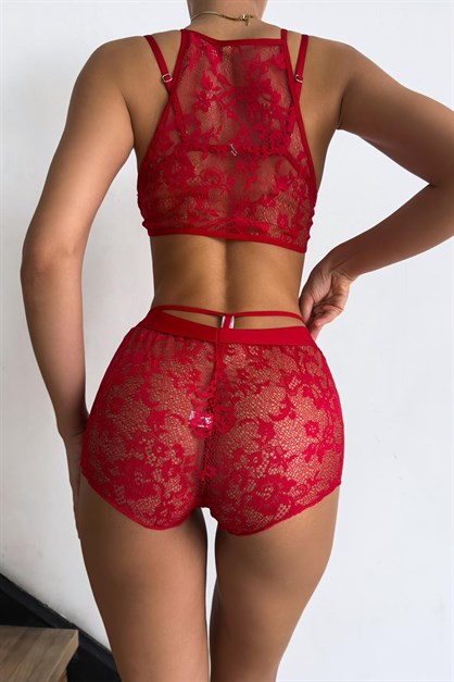 4lü Bralet Set Kırmızı