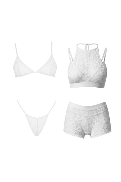 4lü Bralet Set Krem