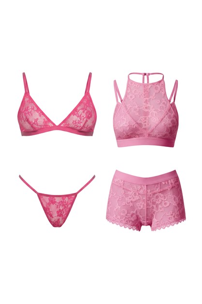 4lü Bralet Set Pembe