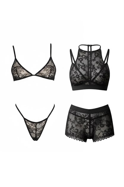 4lü Bralet Set Siyah