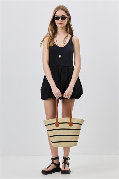 Straw Shoulder Bag with Strap Y9201
