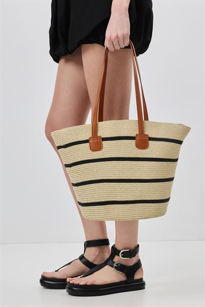 Straw Shoulder Bag with Strap Y9201