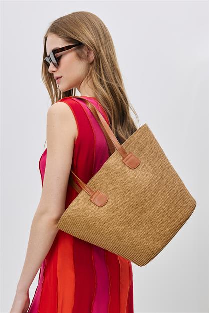 Straw Shoulder Bag with Strap Y9201