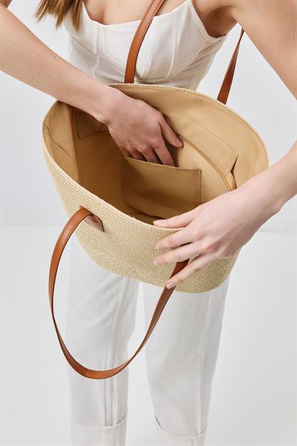 Straw Shoulder Bag with Strap Y9201