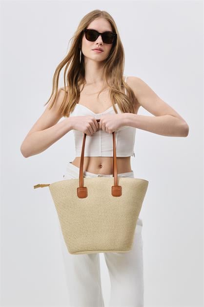 Straw Shoulder Bag with Strap Y9201