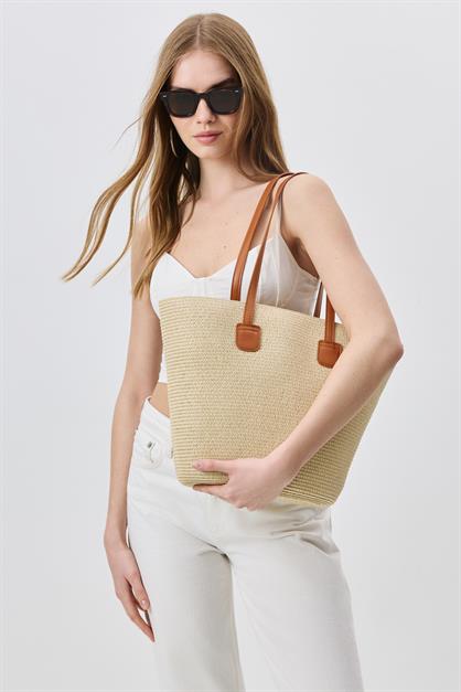Straw Shoulder Bag with Strap Y9201