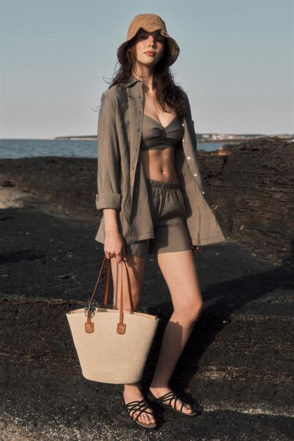 Straw Shoulder Bag with Strap Y9201