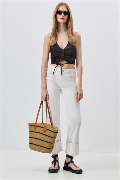 Straw Shoulder Bag with Strap Y9201