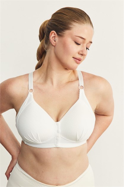 Balensiz Çıtçıtlı Toparlayıcı Sütyen CC867 Beyaz