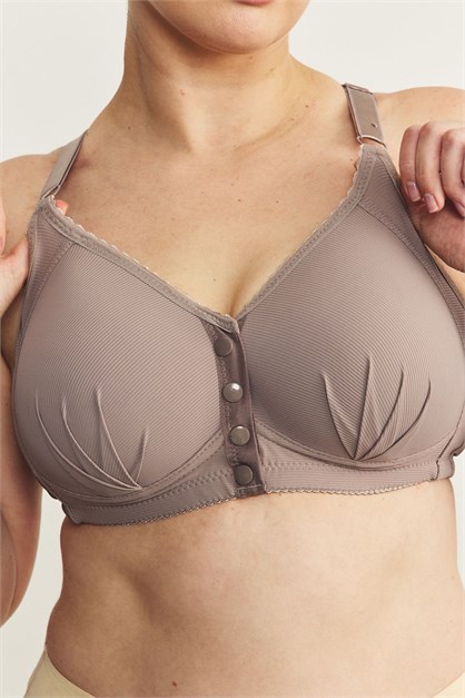 Balensiz Çıtçıtlı Toparlayıcı Sütyen CC897 Vizon
