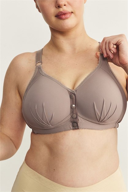 Balensiz Çıtçıtlı Toparlayıcı Sütyen CC897 Vizon