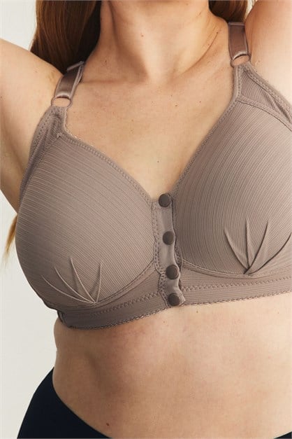 Balensiz Çıtçıtlı Toparlayıcı Sütyen CC867 Vizon