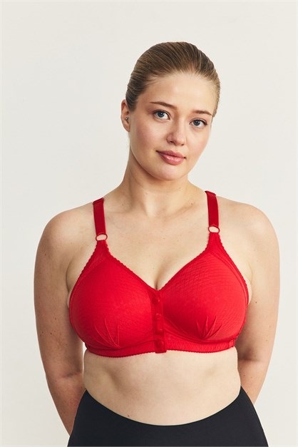Balensiz Çıtçıtlı Toparlayıcı Sütyen CC869 Kırmızı