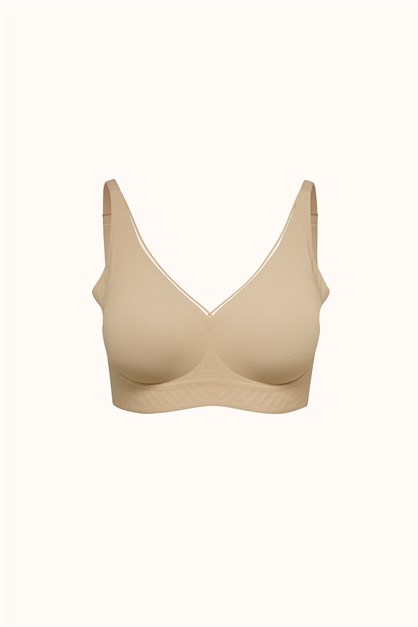 Seamless Laser-Cut Wireless Bra with Removable Pads - Invisible Ultra-Soft Comfort Bralette - Style C26220