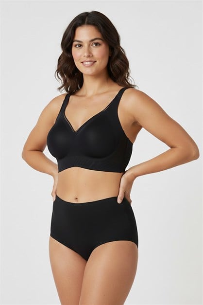 Seamless Laser-Cut Wireless Bra with Removable Pads - Invisible Ultra-Soft Comfort Bralette - Style C26220
