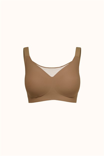 Balensiz Dikişsiz Lazer Çıkarılabilir Pedli Sütyen C26210 Kahverengi