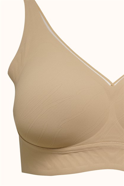 Seamless Laser-Cut Wireless Bra with Removable Pads - Invisible Ultra-Soft Comfort Bralette - Style C26220
