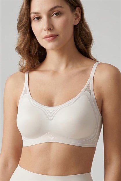 Seamless Laser-Cut Wireless Bra with Removable Pads - Invisible Ultra-Soft Comfort Bralette - Style C26240