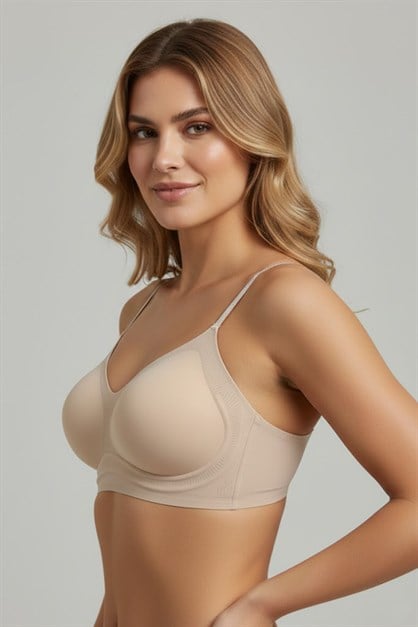 Seamless Laser-Cut Wireless Bra with Removable Pads - Invisible Ultra-Soft Comfort Bralette - Style C26235