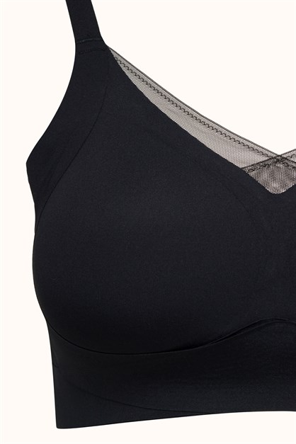 Balensiz Dikişsiz Lazer Kesim Pedli Sütyen CC419 Siyah
