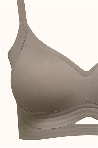 Balensiz Dikişsiz Lazer Kesim Pedli Sütyen ER411 Taş