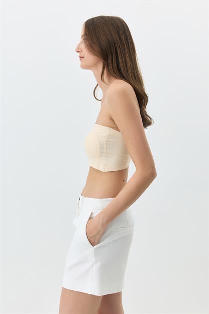 Seamless, Laser-Cut, Wire-Free Strapless Bustier with Removable Pads 1019