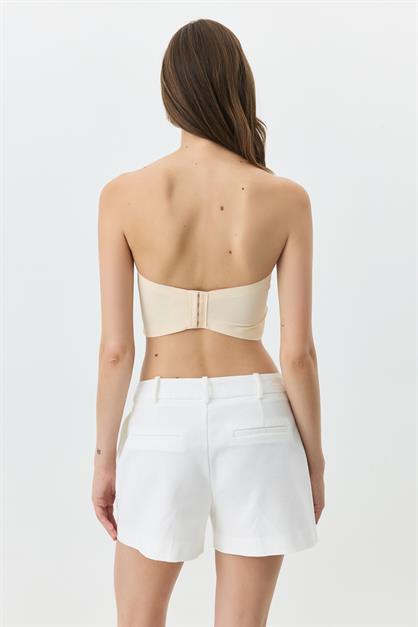 Seamless, Laser-Cut, Wire-Free Strapless Bustier with Removable Pads 1019
