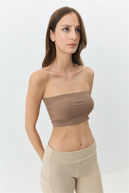 Seamless, Laser-Cut, Wire-Free Strapless Bustier with Removable Pads 1019