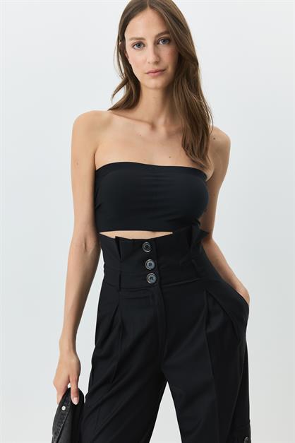 Seamless, Laser-Cut, Wire-Free Strapless Bustier with Removable Pads 1019