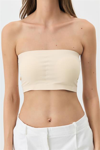 Seamless, Laser-Cut, Wire-Free Strapless Bustier with Removable Pads 1019