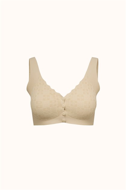 Seamless Laser-Cut Wireless Bra with Removable Pads - Invisible Ultra-Soft Comfort Bralette - Style C26205