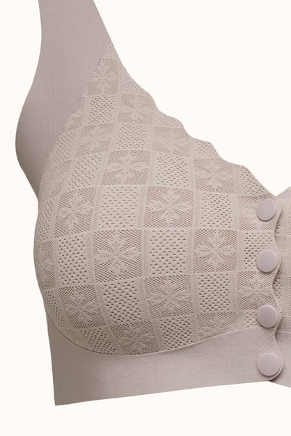 Seamless Laser-Cut Wireless Bra with Removable Pads - Invisible Ultra-Soft Comfort Bralette - Style C26205