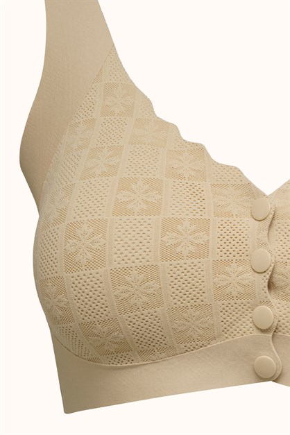 Seamless Laser-Cut Wireless Bra with Removable Pads - Invisible Ultra-Soft Comfort Bralette - Style C26205