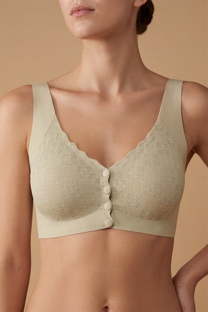 Seamless Laser-Cut Wireless Bra with Removable Pads - Invisible Ultra-Soft Comfort Bralette - Style C26205