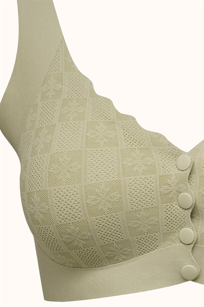 Seamless Laser-Cut Wireless Bra with Removable Pads - Invisible Ultra-Soft Comfort Bralette - Style C26205