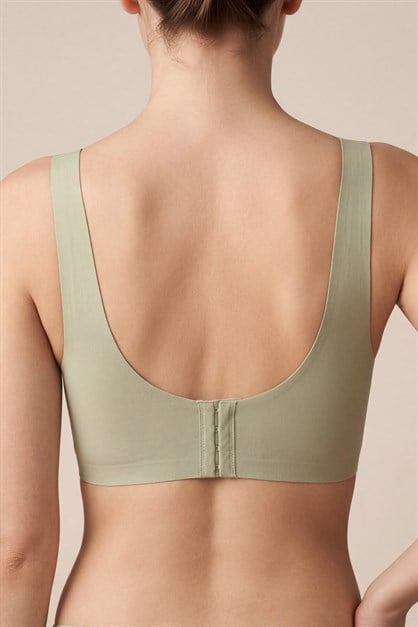 Seamless Laser-Cut Wireless Bra with Removable Pads - Invisible Ultra-Soft Comfort Bralette - Style C26205