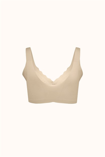 Seamless Laser-Cut Wireless Bra with Removable Pads - Invisible Ultra-Soft Comfort Bralette - Style C26205