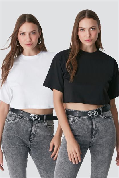 Round Neck 2-Pack Crop T-Shirt 959