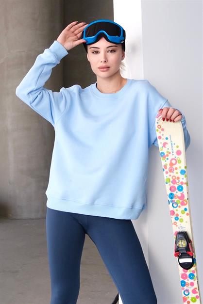 Crew Neck Fit Womens Sweatshirt Tracksuit Top Aura