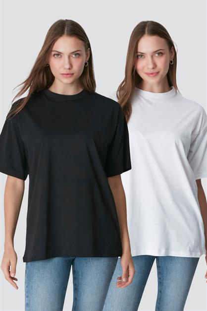 2-Pack Crew Neck Short Sleeve Casual T-Shirt 961