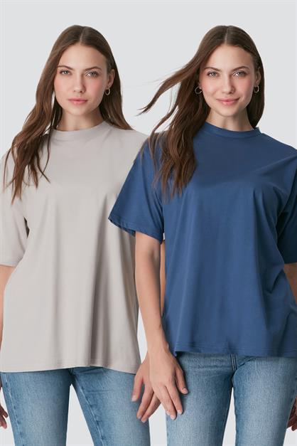 2-Pack Crew Neck Short Sleeve Casual T-Shirt 961