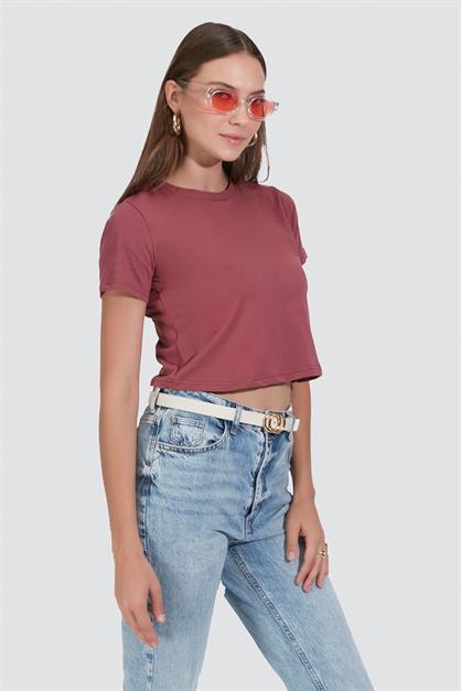 2-Pack Crew Neck Short Sleeve Crop Tops 956