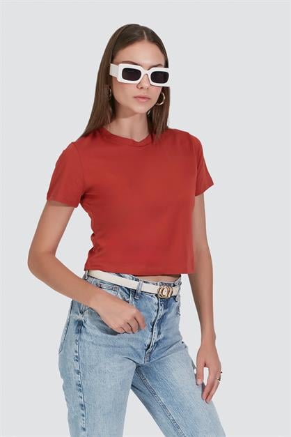 2-Pack Crew Neck Short Sleeve Crop Tops 956