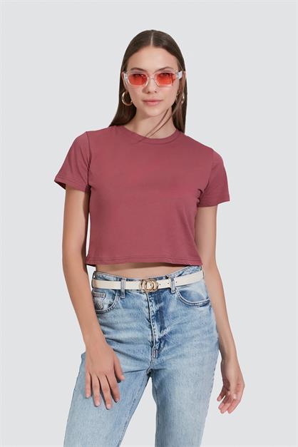 2-Pack Crew Neck Short Sleeve Crop Tops 956