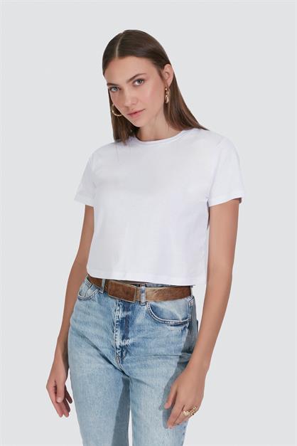 2-Pack Crew Neck Short Sleeve Crop Tops 956