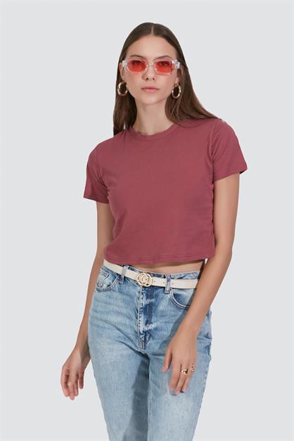2-Pack Crew Neck Short Sleeve Crop Tops 956