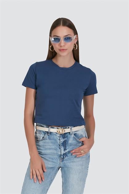 2-Pack Crew Neck Short Sleeve Crop Tops 956