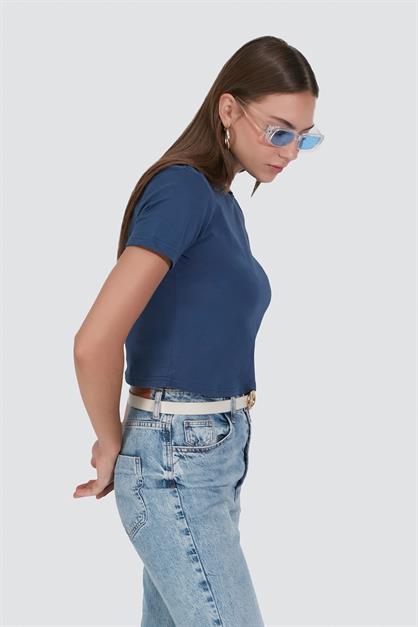 2-Pack Crew Neck Short Sleeve Crop Tops 956